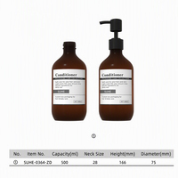 Botella de PET Mate de Lujo Personalizada con Bomba, 500 ml, Recargable, para Champú, Gel de Ducha, Suero para el Cuidado de la Piel, Loción (Envase Cosmético)