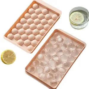 Bolas De Bandeja De Cubo De Gelo, Molde redondo do fabricante de bolas de gelo para freezer, Esfera Ice Cube Tray Making 1in X 33PCS Circle Ice