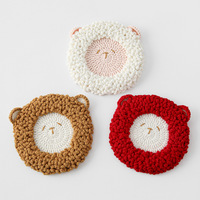 Sous-verre en forme d'ours minimaliste fait main, adorable décoration de table douce, cadeau pour la maison et le café