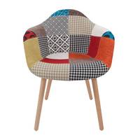 Silla de retales con patas de madera de haya, muebles para el hogar, material de tela, varios patrones, oferta de fábrica