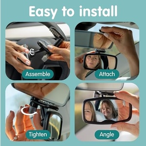 Nuevo Espejo Retrovisor Convexo para Bebé con Rotación de 360 Grados, Ajustable, Desmontable, Portátil, para Interior de Auto, Montado en el Asiento, de ABS - Product Image 5