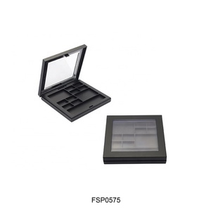 Customized Logo Powder Box for <b>Blush</b> Containers Black Colored Eyeshadow Palette Pack Durable Plastic Boxes - Product Image 1