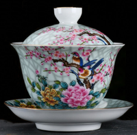 Service à thé traditionnel Gaiwan fait à la main 150ml tasse Gong Fu en porcelaine avec couvercle et soucoupe théière en céramique artisanale