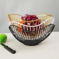 Panier de fruits ou de légumes en fer noir, pour la cuisine, panier de fruits, bol de service, assiette en fil