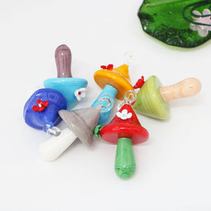 Customized Glass Handmade Murano Lampwork Mushroom Crafts Figurines Color Custom Miniature Glass Ornaments