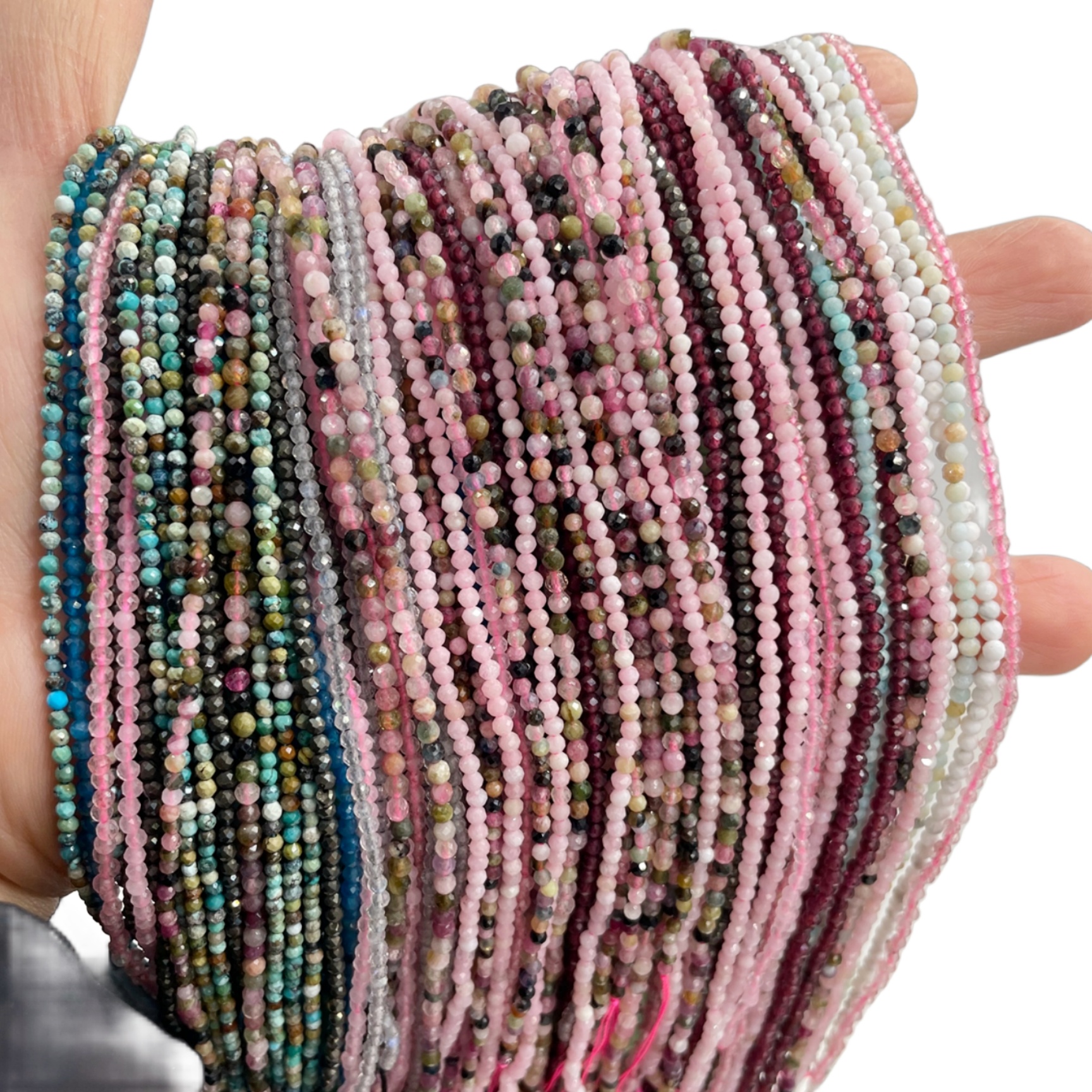 Micro Faceted Small 2mm Tiny Gemstones Stone Loose Beads Amethyst Crystal Agate Cutting Bead for Bracelet DIY Jewelry Making