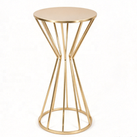 Table de bar haute moderne en acier inoxydable doré, ronde, pour événements de mariage