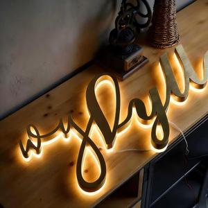 Lettres LED rétroéclairées en acrylique personnalisées pour enseignes commerciales, fabrication directe SONGWEN, IP65, lettres 3D, blanc chaud 2700K, installation facile - Product Image 1