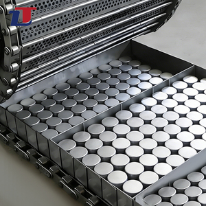 316 तार जाल उच्च टेम्प फूड ग्रेड फ्लैट प्लेट मॉड्यूलर स्टेनलेस स्टील प्लेट लिंक कन्वेयर बेल्ट - Product Image 4