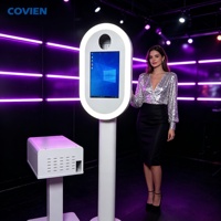 Cabina de Fotos para Eventos con Pantalla Táctil iPad, Cámara DSLR, Diseño Ovalado y Luz LED