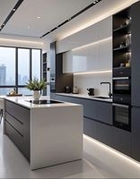 Ensemble d'armoires de cuisine pliables multifonctionnelles CBMmart en contreplaqué/panneaux de particules/MDF