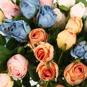 Ramo de rosas artificiales de 7 cabezas, flores de seda de alta simulación para decoración del hogar, boda, regalo del Día de San Valentín - Product Image 3