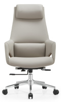 Chaise de bureau haut de gamme en cuir moderne à dossier haut, design ergonomique confortable, vente en gros pour hôpitaux