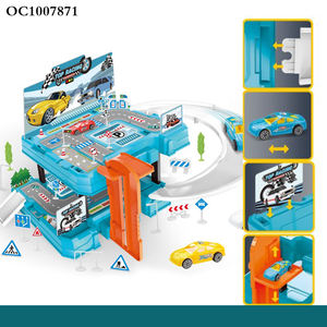 Vente en gros de jouets de <span class=keywords><strong>garage</strong></span> de stationnement piste de voiture de course de construction pour jouets enfants Game Boy avec panneaux de signalisation jouets et voitures - Product Image 4