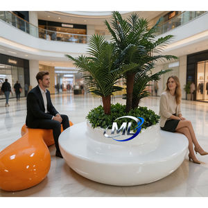 Banc rond en fibre de verre pour piscine – Siège extérieur surdimensionné et durable pour parc, salle de sport, hôpital, centre commercial avec design moderne - Product Image 4