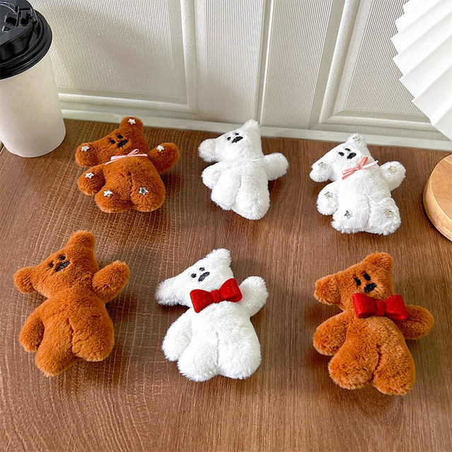 Adjustable Universal Mobile Phone Holder with Cute Plush Toy Cartoon Design Customizable Phone Strap & Finger Holder