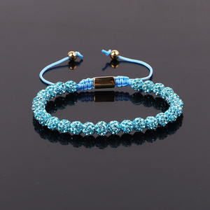 New Fashion Design Custom Logo Strass Polymer Clay Ball Perlen Makramee Armband für Frauen JBS12867 - Product Image 5