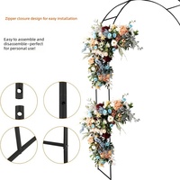 Support de toile de fond pour arche de mariage en fer forgé, style européen, pour ballons, plantes grimpantes, fleurs et vignes, 140x38x240cm Noir/Blanc/Vert