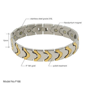 P166 High Quality Customizable Stainless Steel Charm <b>Magnetic</b> <b>Bracelet</b> for Men <b>Women</b> Unisex - Product Image 2