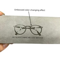 Étui à lunettes rigide en tissu sergé minimaliste, avec logo en relief, résistant aux chocs, portable, pour lunettes de myopie et de lecture