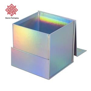 Boîte en carton pliable carrée réutilisable haut de gamme Baoren, écologique, biodégradable, avec fermeture magnétique, pour décoration de cadeaux - Product Image 3