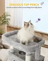 Arbre à chat multi-niveaux de 170 cm, tour pour chat d'intérieur, 8 poteaux à gratter, hamac avec pompons pour chats