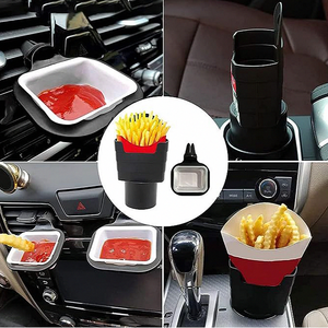 Araba patates kızartması cips bardak tutucu ve sos Dips seti, monte hava çıkışı havalandırma içecek telefonu saklama kutusu içecek aperatif yiyecek tutucu - Product Image 5