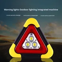 Lumière d'urgence multifonctionnelle pour voiture à LED, alimentée par énergie solaire, avec trépied, panneau d'avertissement pour véhicules