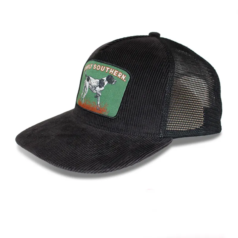 공급 맞춤형 디자인 로고 코듀로이 트럭 운전사 모자 컬러 블록 스냅백 메쉬 야구 모자
