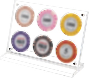 Porte-jetons de poker en acrylique transparent rectangulaire arrondi en gros d'usine pour affichage uniquement - Product Image 1