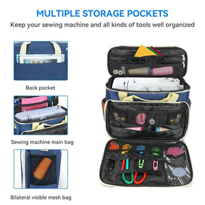กระเป๋าผ้าอเนกประสงค์สำหรับจักรเย็บผ้าในบ้านพร้อมอุปกรณ์เสริมพิเศษกระเป๋าเก็บของหลายช่องสำหรับห้องนั่งเล่น - Product Image 4