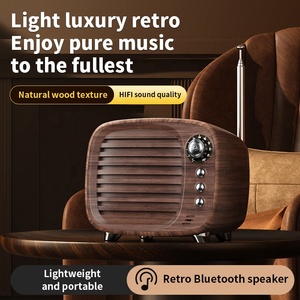 Jy81 Boombox vintage, ancienne radio, haut-parleur, altavoz de madera, haut-parleur en <span class=keywords><strong>bois</strong></span>, forme de télévision, mini haut-parleur rétro en <span class=keywords><strong>bois</strong></span>, haut-parleur Bluetooth - Product Image 4