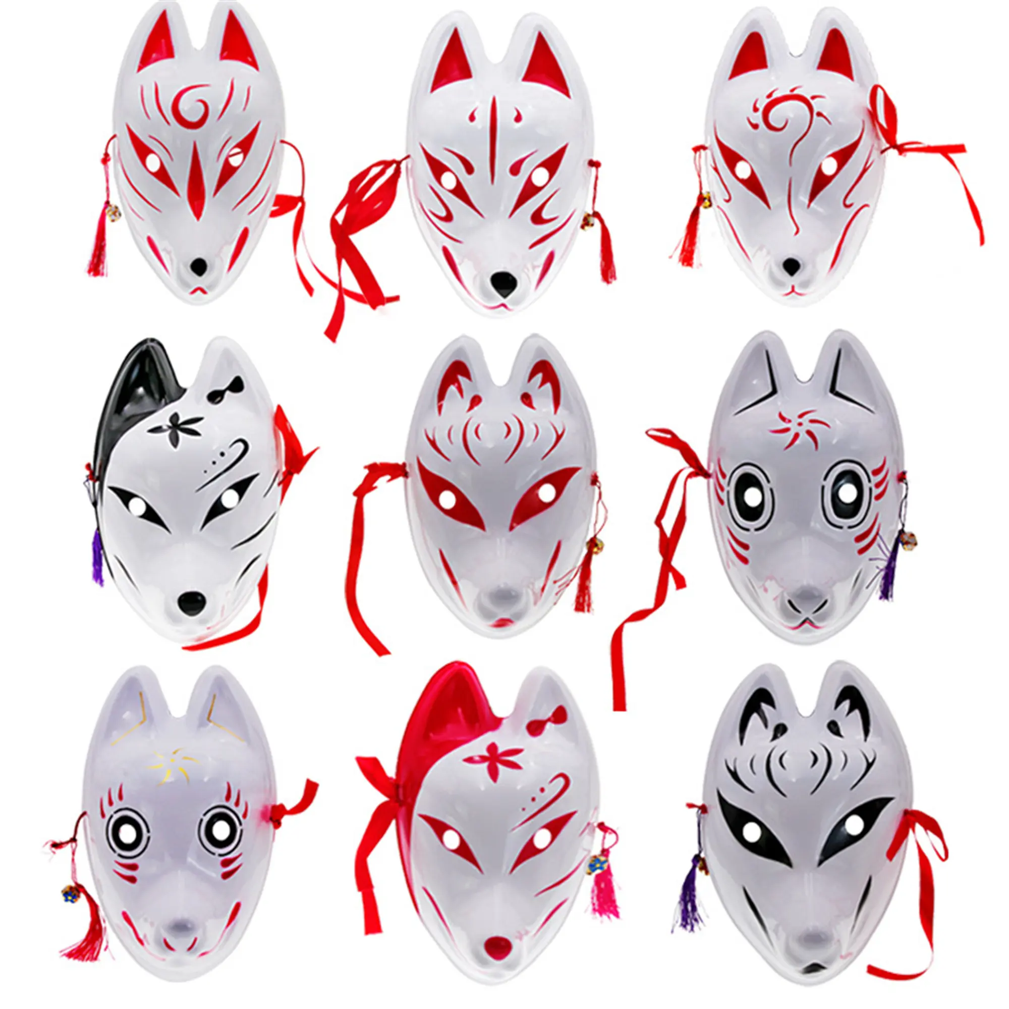 Mascarilla 3D completa de PVC para niños y adultos, máscara decorativa para fiesta de Halloween, zorro