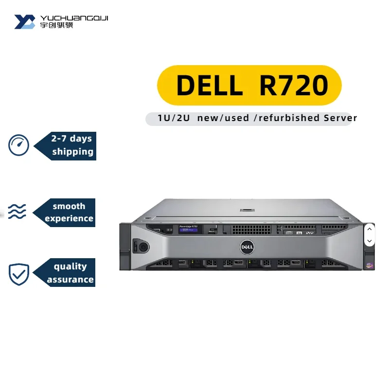 Used Dell PowerEdge R720 2U Rack Server | 2xIntel Xeon E5-2660 2.2GHz 48GB DDR3 4x2TB HDD | Fast Delivery for Enterprise