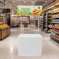 Comptoir promotionnel portable léger en ABS, pliable, pour événements marketing et présentation de produits