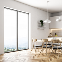 Fenêtres fixes sur mesure de conception moderne pour hôtel, fournies par un fournisseur chinois, avec cadre en alliage d'aluminium et fibre de verre, horizontales et coupe-vent.