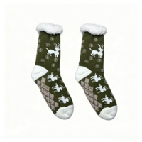 Calcetines de Pantuflas Gruesos y Afelpados con Diseño Geométrico Vintage para Mujer, de Alta Calidad