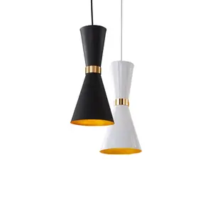Креативный черный/белый металлический подвесной потолочный светодиодный светильник, Минималистичная прикроватная Подвесная лампа для ресторана, бара