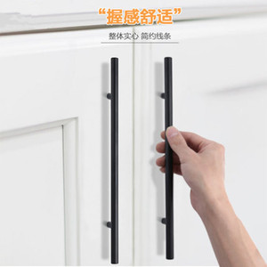 Modern Minimalist Aluminum Alloy Cabinet Handles Bar Shape Electroplated Gold And <b>Black</b> For Drawer Wardrobe Doors - Product Image 2