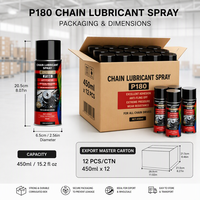 Pelumas Rantai Industri Suhu Tinggi P180 -40 ° C~180 ° Pelumas Aerosol Sintetis Tugas Berat C untuk Mesin & Sepeda Motor OEM