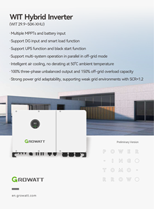 ระบบโซลาร์เซลล์ไฮบริด Growatt WIT 29.9-50K XHU แบบสามเฟส 30Kw 36Kw 40Kw 50Kw สำหรับโครงการเชิงพาณิชย์และอุตสาหกรรม - Product Image 1