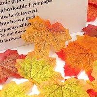 Feuilles d'érable artificielles de 8 cm, feuillage simulé, couleurs assorties, décoration d'automne, tissu en soie, pour café, bureau