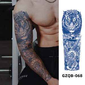 Tatuajes Temporales de Genipina Azul Oscuro, Pegatinas de Tatuaje Jagua para Brazo Completo y Pierna, Semipermanentes, Resistentes al Agua, de Larga Duración, Arte Corporal para Hombres y Mujeres - Product Image 1