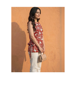 Women Cotton Floral Printed Short <b>Kurta</b> Comfortable Summer Ethnic <b>Top</b> Casual Daily Wear Traditional Style Bulk Wholesale - Product Image 3