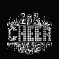 Feuilles de transfert thermocollantes personnalisées pour motifs de cheerleading, avec strass en cristal thermocollants, vente en gros