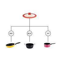 Couvercle en verre isolé universel à bord en silicone résistant à la chaleur OEM pour pièces d'ustensiles de cuisine couvercle de casserole