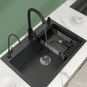 304 Stainless Steel Multi-functional Kitchen Sink Household Vegetable Washing Basin Piano <b>Key</b> Switch - Product Image 3