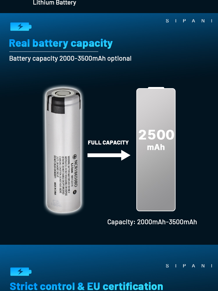Großhändler Ncr18650FM Ncr18650BF Ncr18650GA 2500 mAh 2600 mAh 3500 mAh hochdichte 3,7-V-Lithium-Akkus