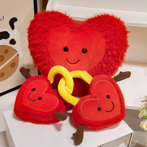 Moderno Peluche en Forma de Corazón, Muñeco de Peluche, Regalo para el Día de San Valentín, Ramo de Flores para Graduación, Serigrafía - Product Image 1