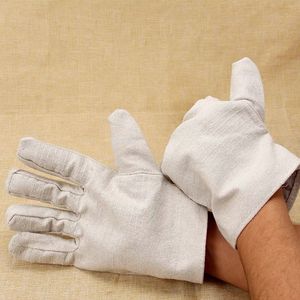 Canvas Welding <b>Gloves</b> 24 Stitch Double Layer Cotton Lined Wear Resistant For Construction Industry - Product Image 1